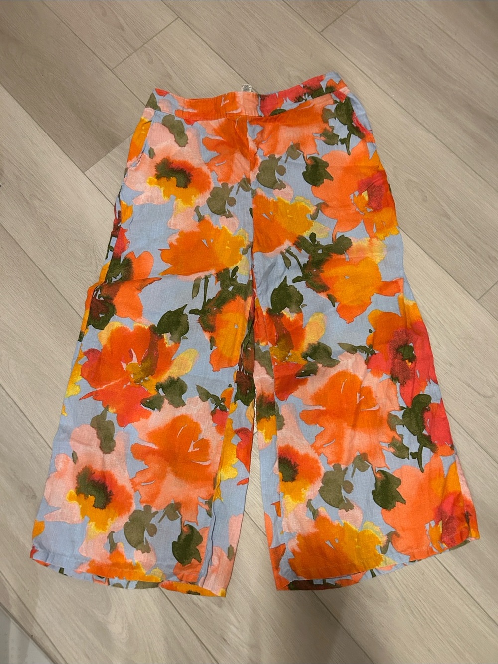 Wide leg linen pants
